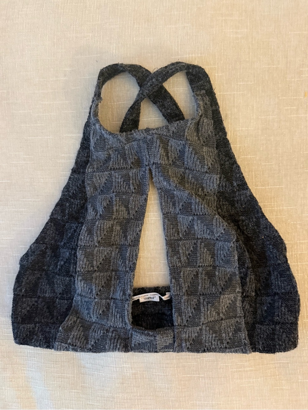 Women's Gray Knit Crossback Bra Top